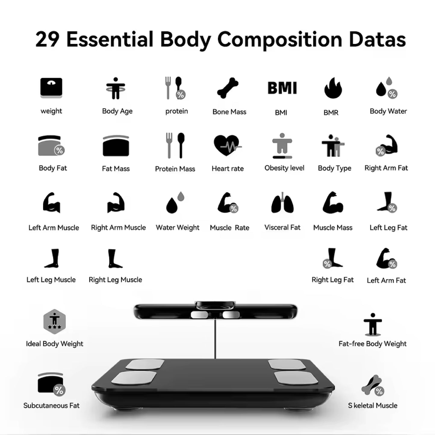 8 Electrodes Digital Smart BMI Scale