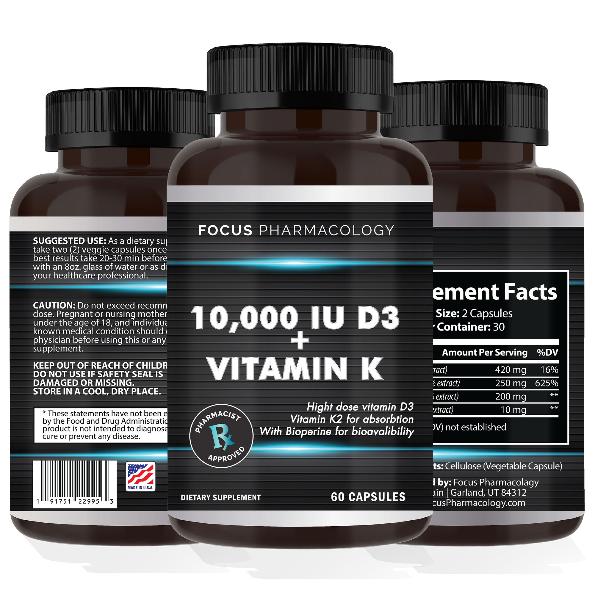 10,000 IU Vitamin D3 w/ Vitamin K2