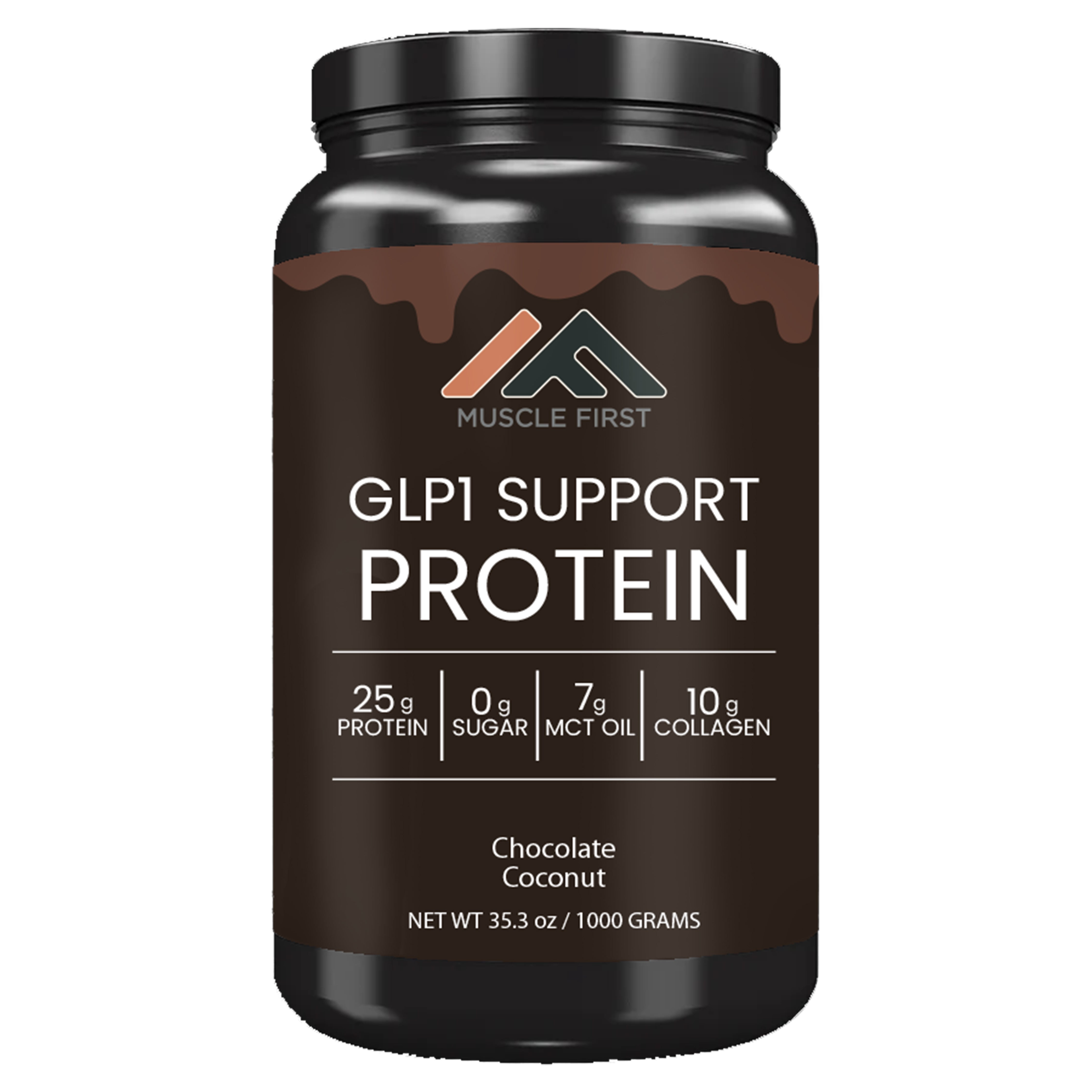 Muscle First GLP-1 Support Whey Protein Isolate + Collagen + MCT Oil