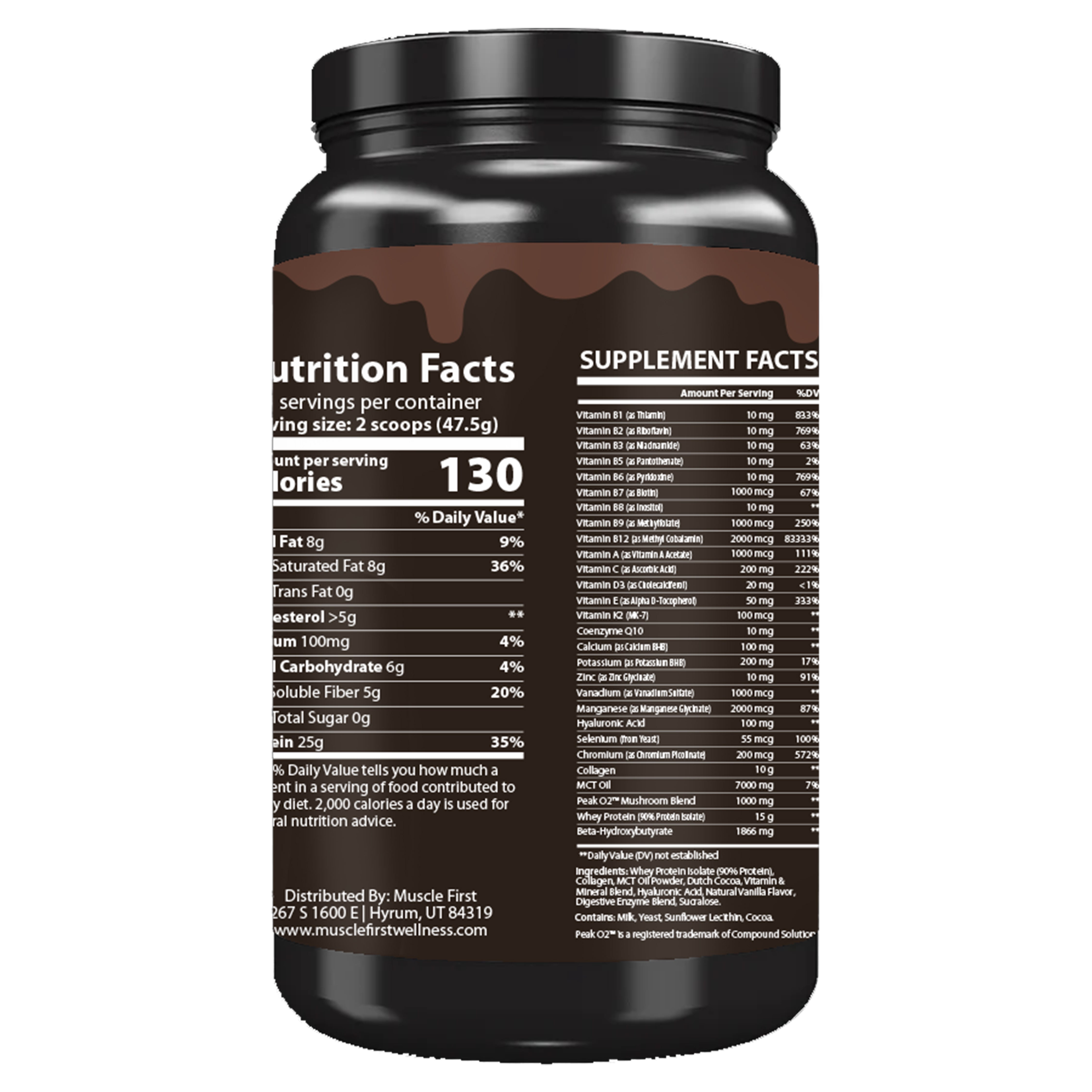 Muscle First GLP-1 Support Whey Protein Isolate + Collagen + MCT Oil