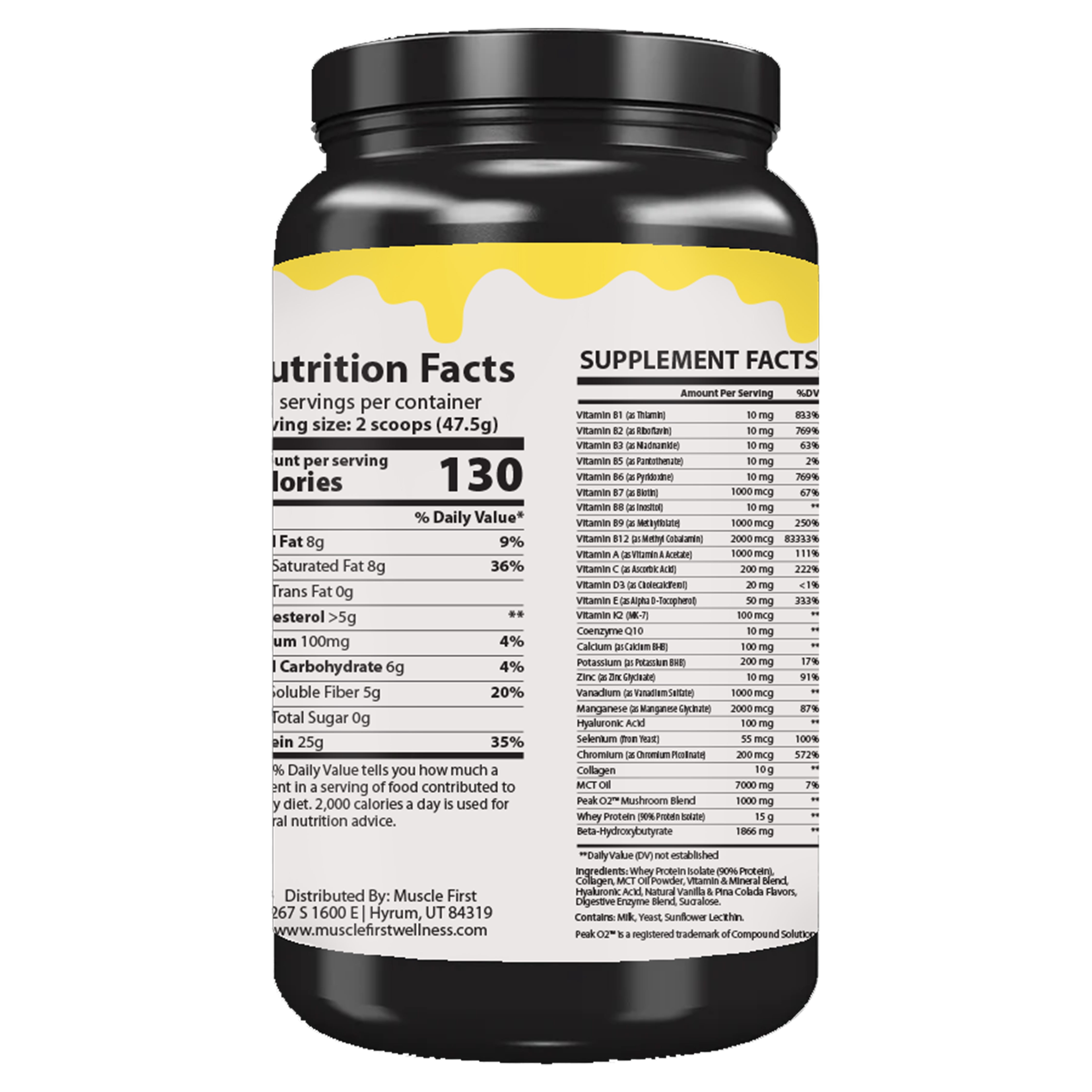 Muscle First GLP-1 Support Whey Protein Isolate + Collagen + MCT Oil