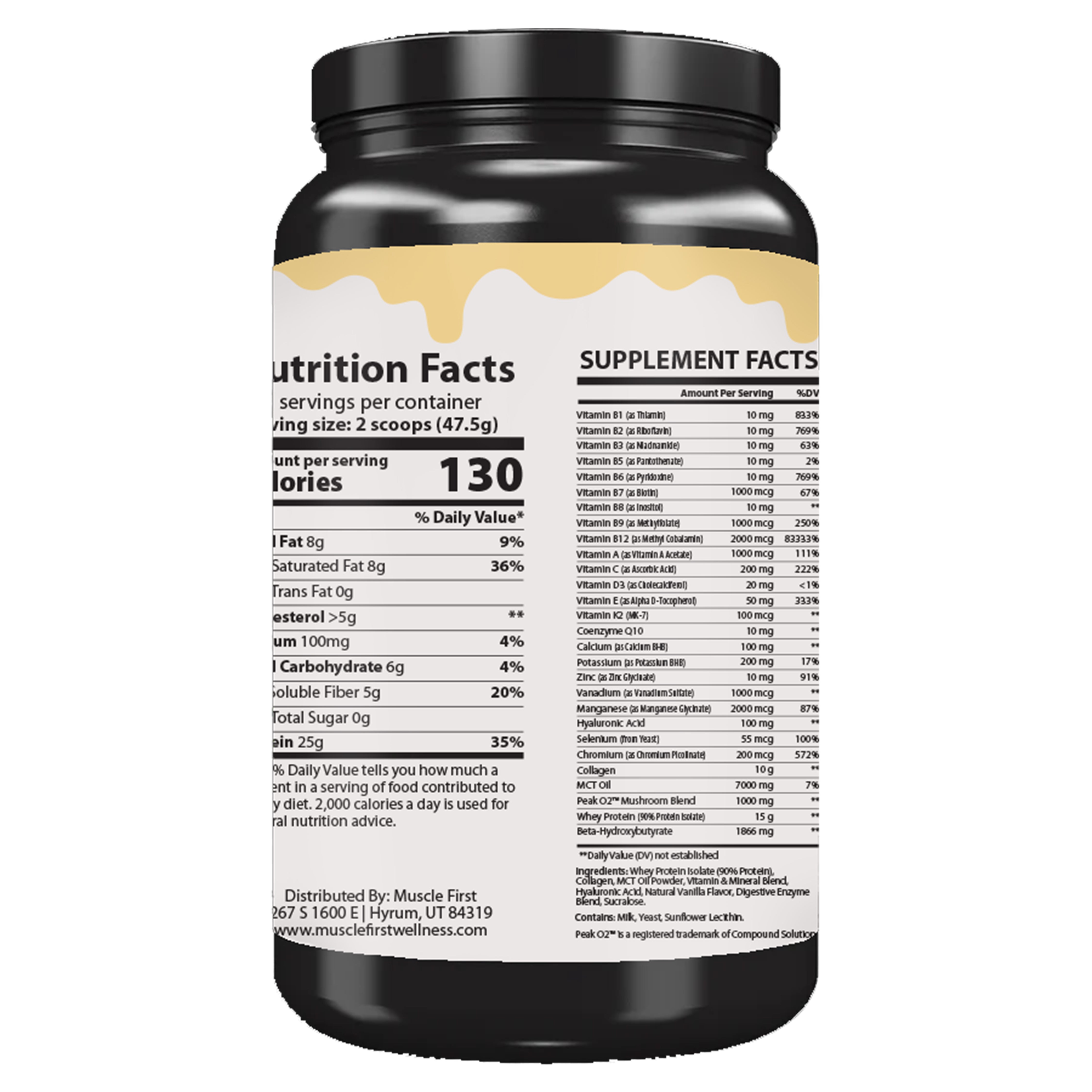 Muscle First GLP-1 Support Whey Protein Isolate + Collagen + MCT Oil